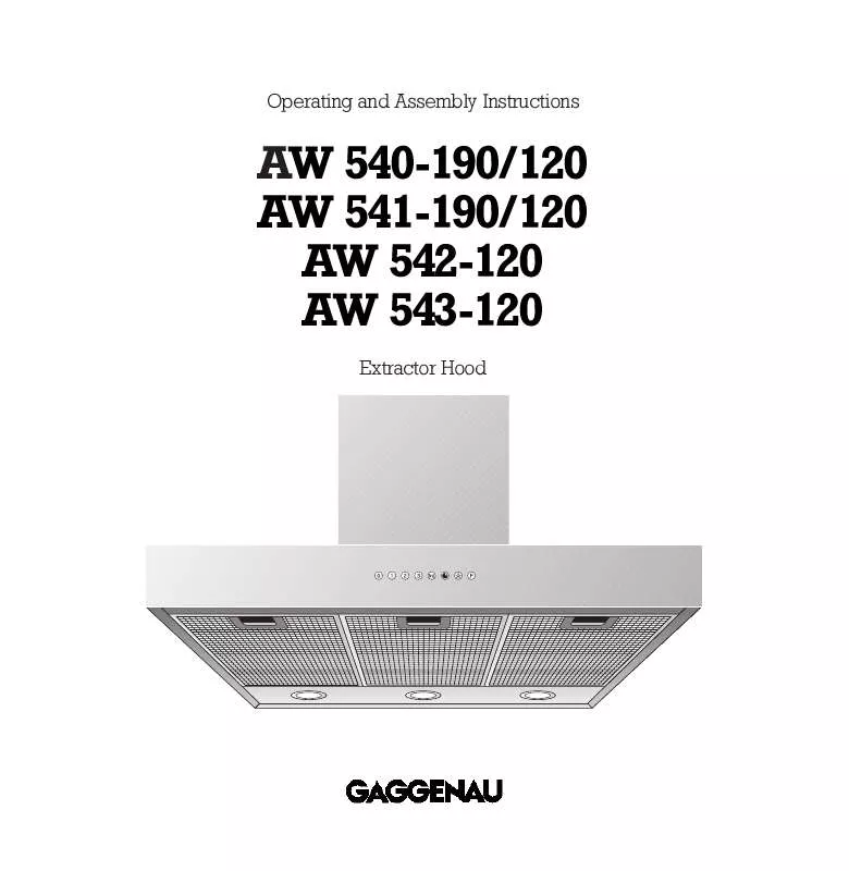 Mode d'emploi GAGGENAU AW 541-190.120