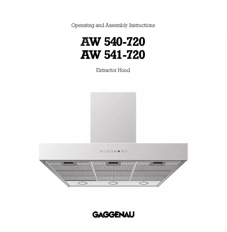 Mode d'emploi GAGGENAU AW541720