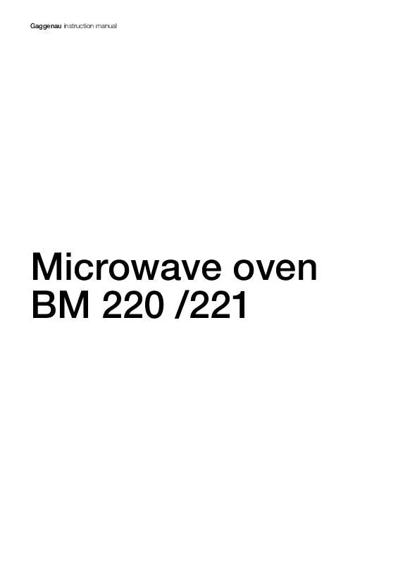 Mode d'emploi GAGGENAU BM 220