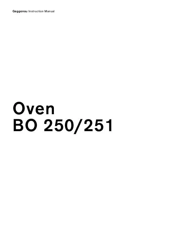 Mode d'emploi GAGGENAU BO 251