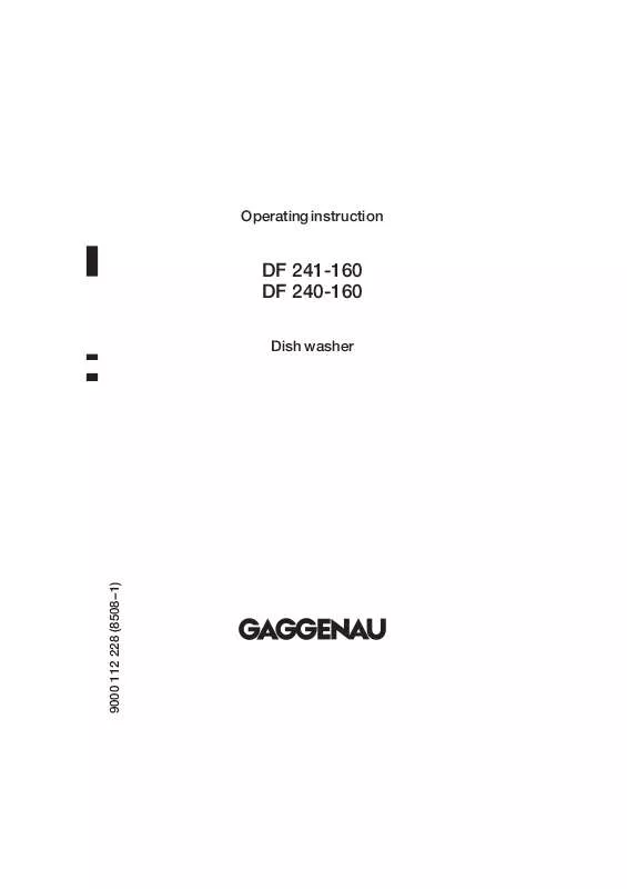 Mode d'emploi GAGGENAU DF 240-160