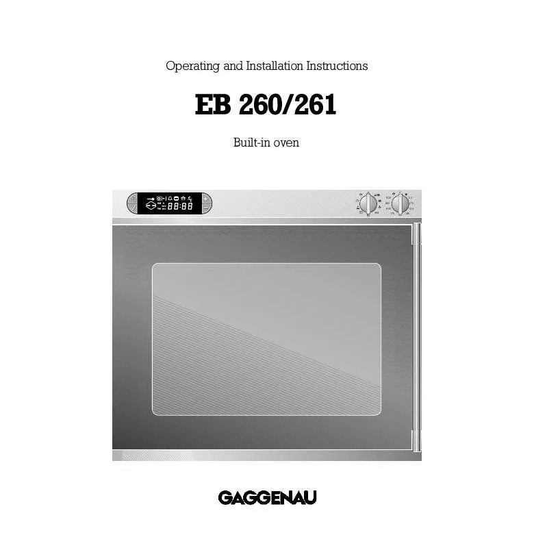 Mode d'emploi GAGGENAU EB 260