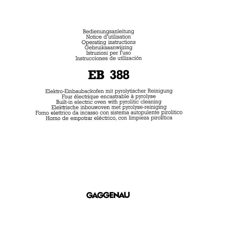 Mode d'emploi GAGGENAU EB 388