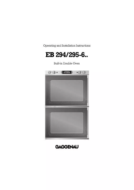 Mode d'emploi GAGGENAU EB294630