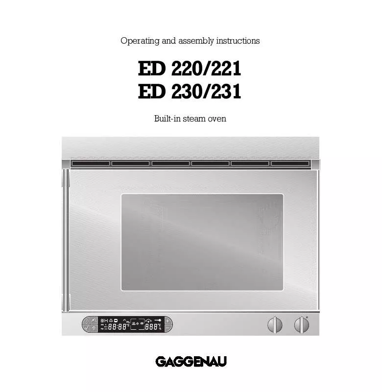 Mode d'emploi GAGGENAU ED 220