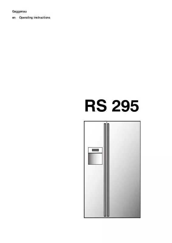 Mode d'emploi GAGGENAU RS295330