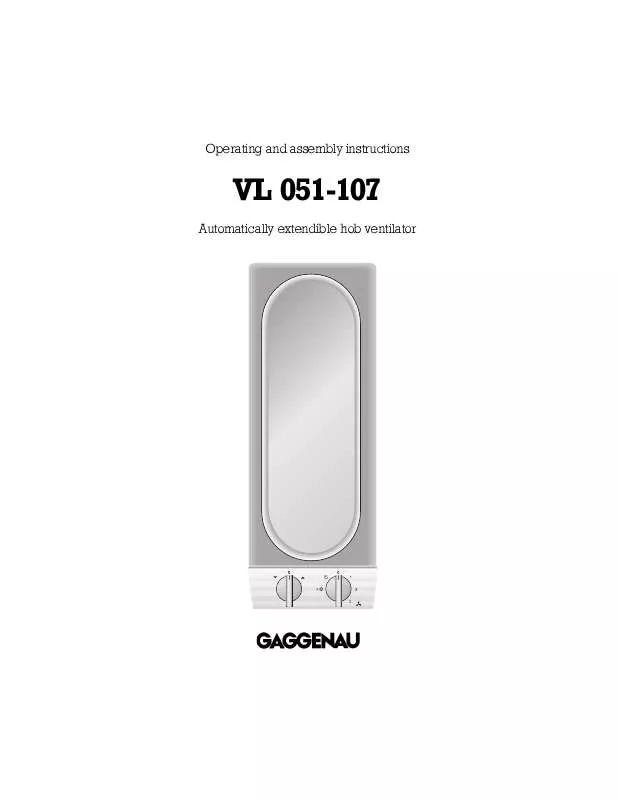 Mode d'emploi GAGGENAU VL 051-107