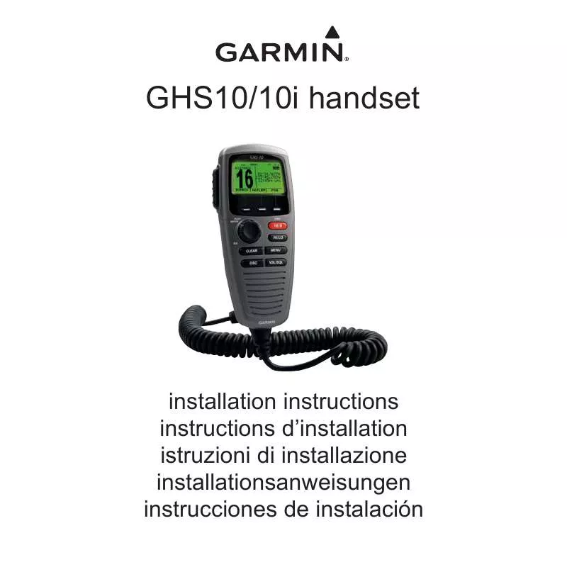 Mode d'emploi GARMIN GHS 10