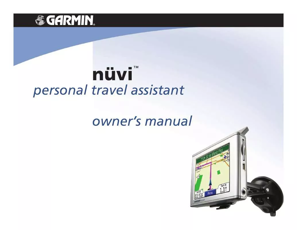 Mode d'emploi GARMIN NUVI PERSONAL TRAVEL ASSISTANT