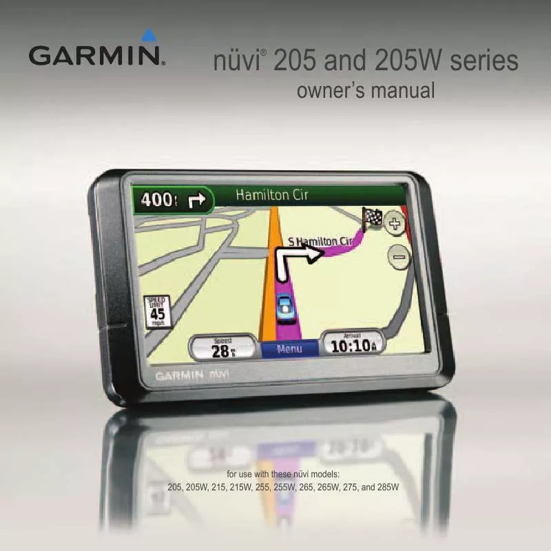 Mode d'emploi GARMIN NÜVI 215T