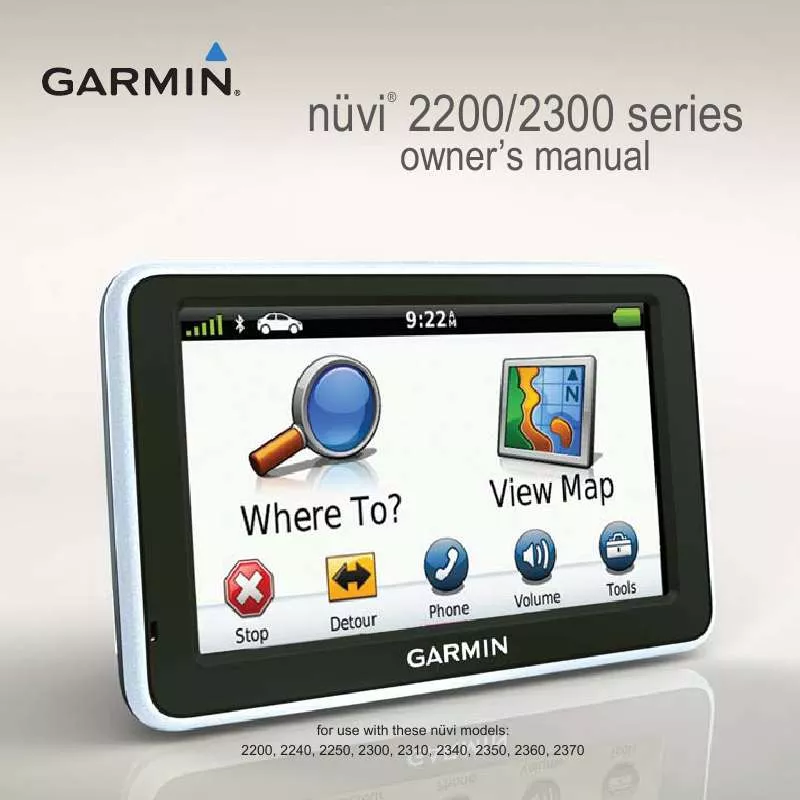 Mode d'emploi GARMIN NÜVI 2360LMT