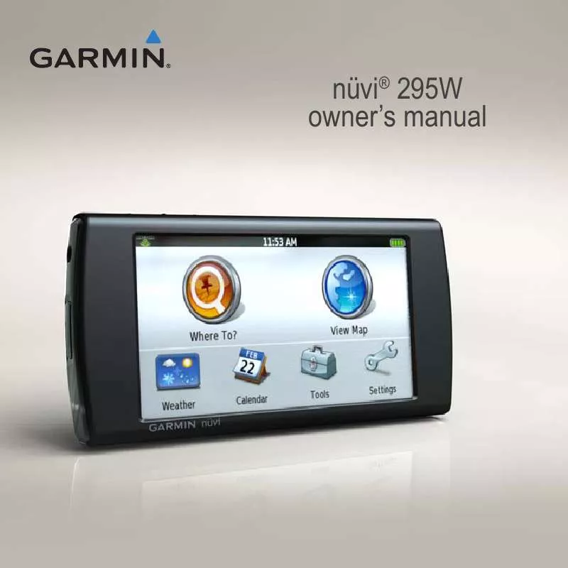 Mode d'emploi GARMIN NÜVI 295W