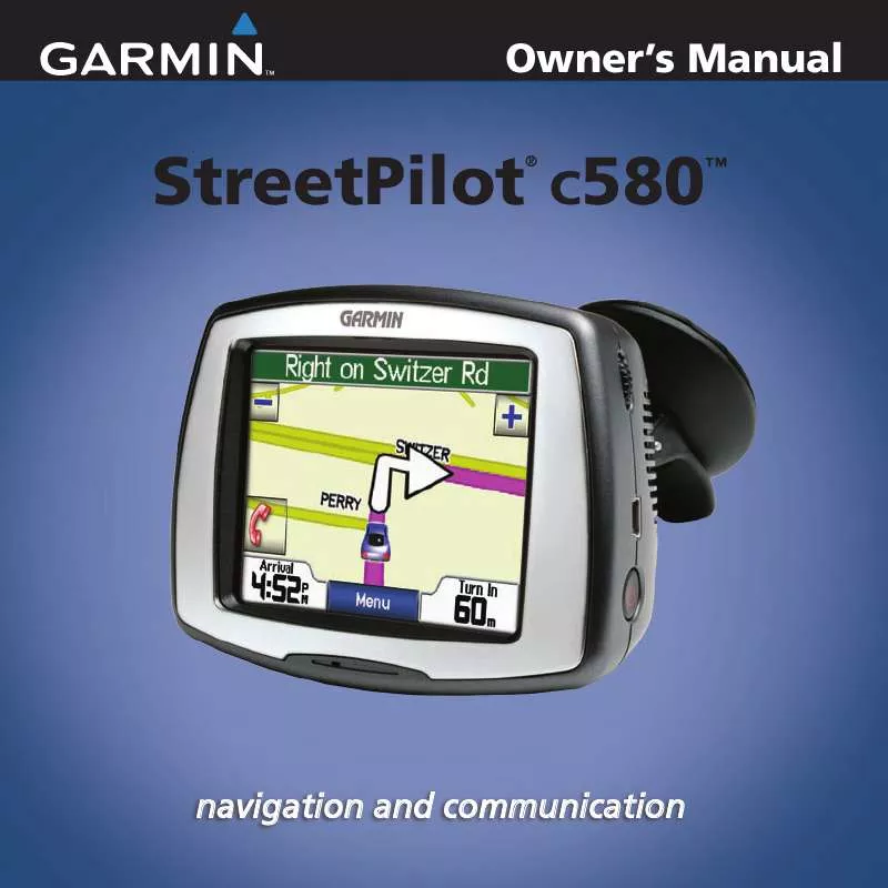 Mode d'emploi GARMIN STREETPILOT C580