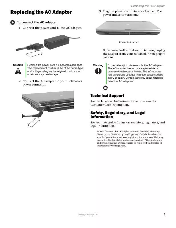 Mode d'emploi GATEWAY 6018GH