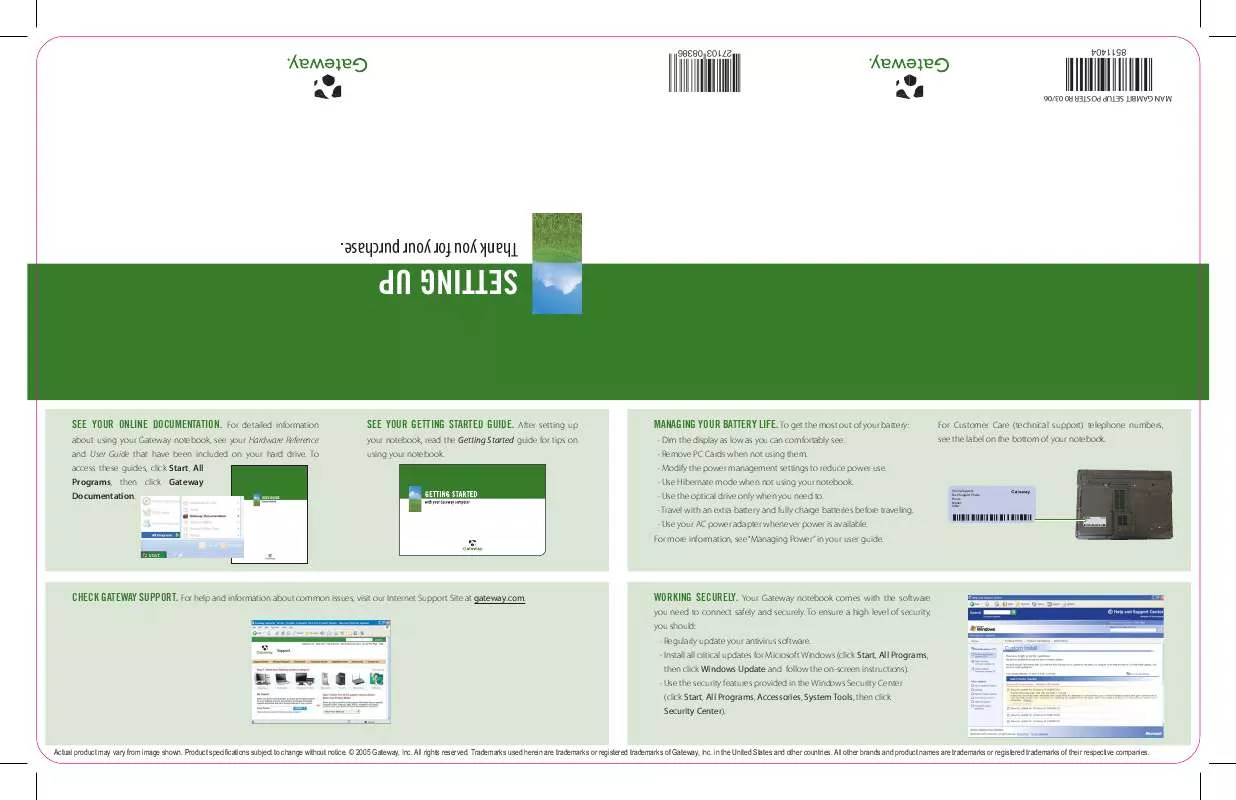 Mode d'emploi GATEWAY M255-E