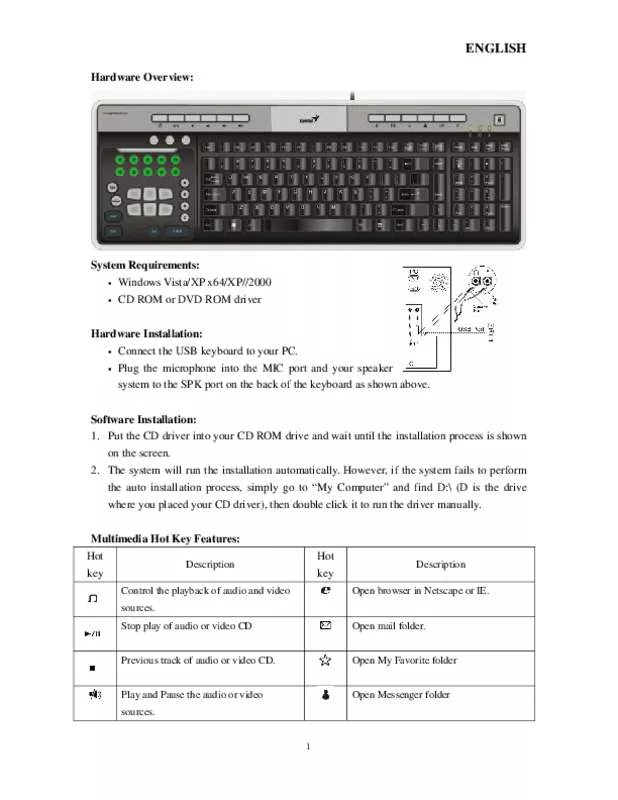 Mode d'emploi GENIUS LM525