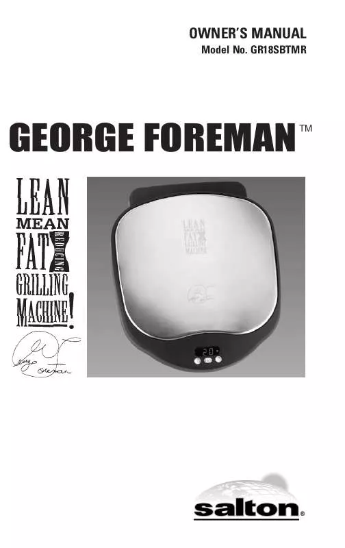 Mode d'emploi GEORGE FOREMAN GR185BTMR