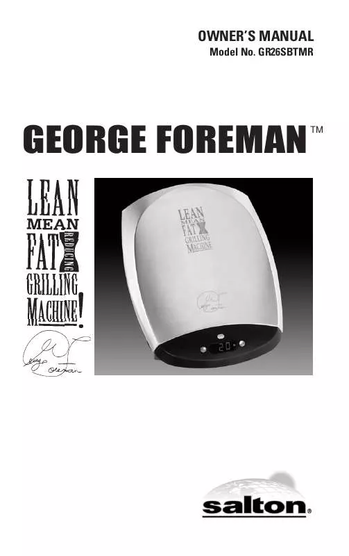 Mode d'emploi GEORGE FOREMAN GR26SBTMR