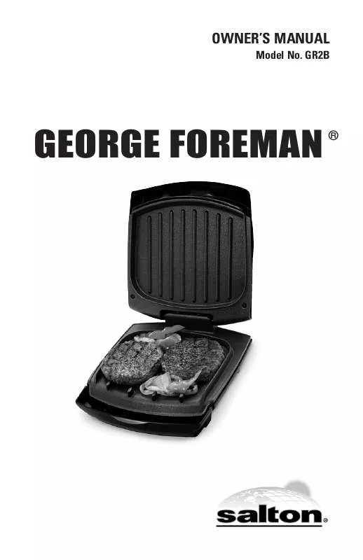 Mode d'emploi GEORGE FOREMAN GR2B