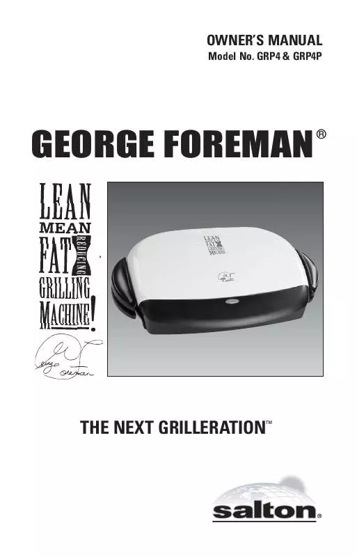 Mode d'emploi GEORGE FOREMAN GR4