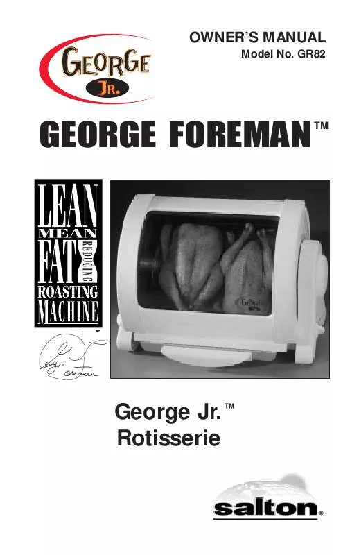 Mode d'emploi GEORGE FOREMAN GR82