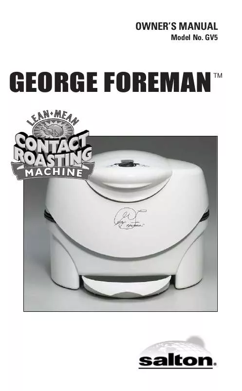 Mode d'emploi GEORGE FOREMAN GV5