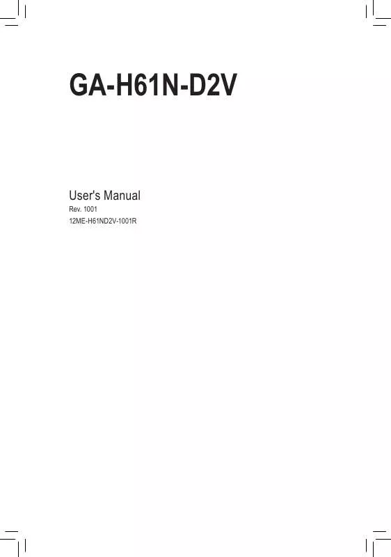 Mode d'emploi GIGABYTE GA-H61N-D2V