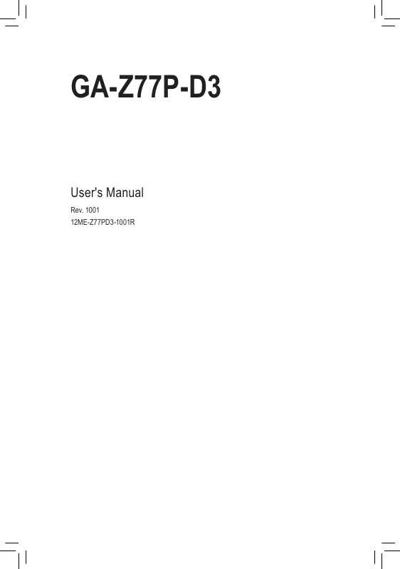 Mode d'emploi GIGABYTE GA-Z77P-D3