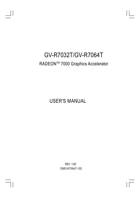 Mode d'emploi GIGABYTE GV-R7064T