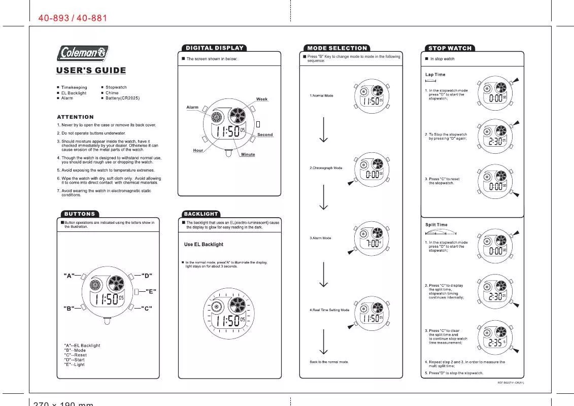 Mode d'emploi GOLDEN STATE INTERNATIONAL 40-893