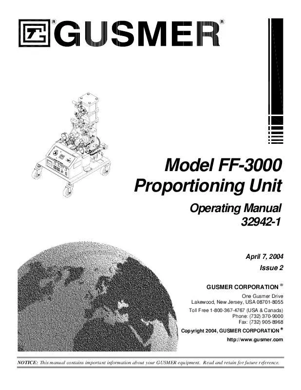 Mode d'emploi GRACO FF-3000