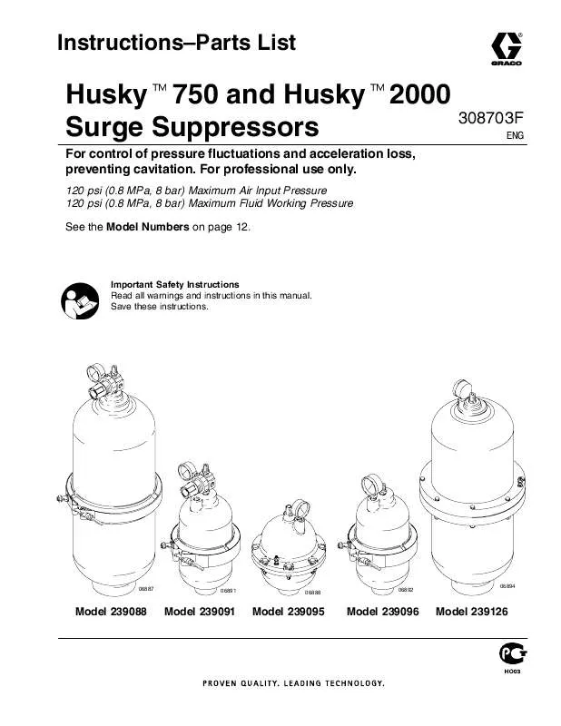 Mode d'emploi GRACO HUSKY 750
