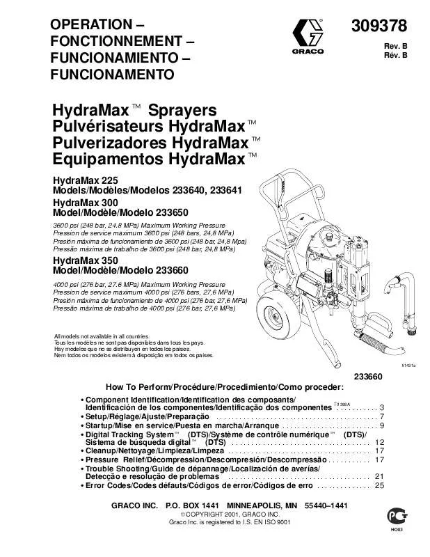 Mode d'emploi GRACO HYDRAMAX 300