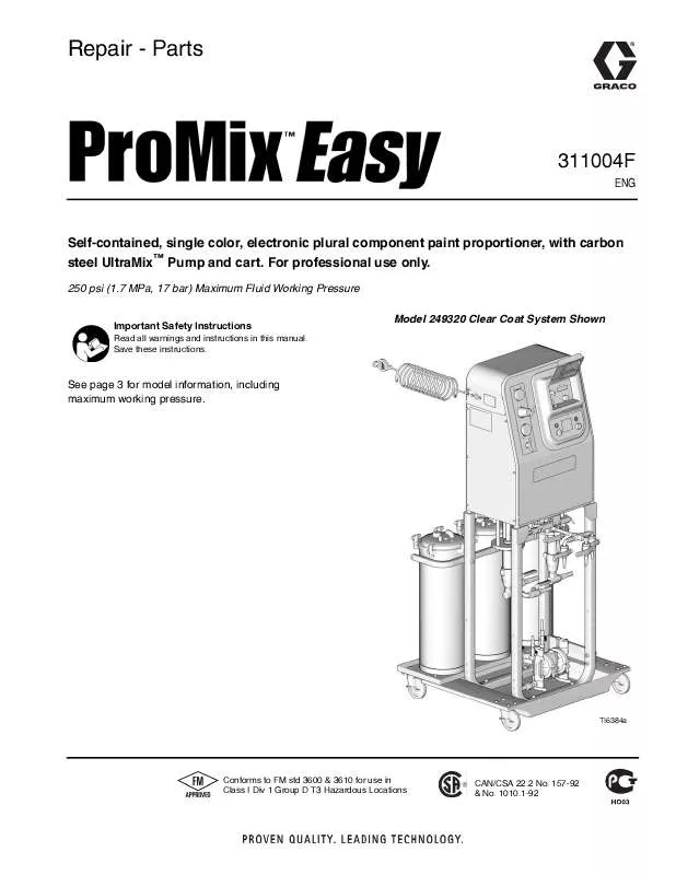 Mode d'emploi GRACO PROMIX EASY