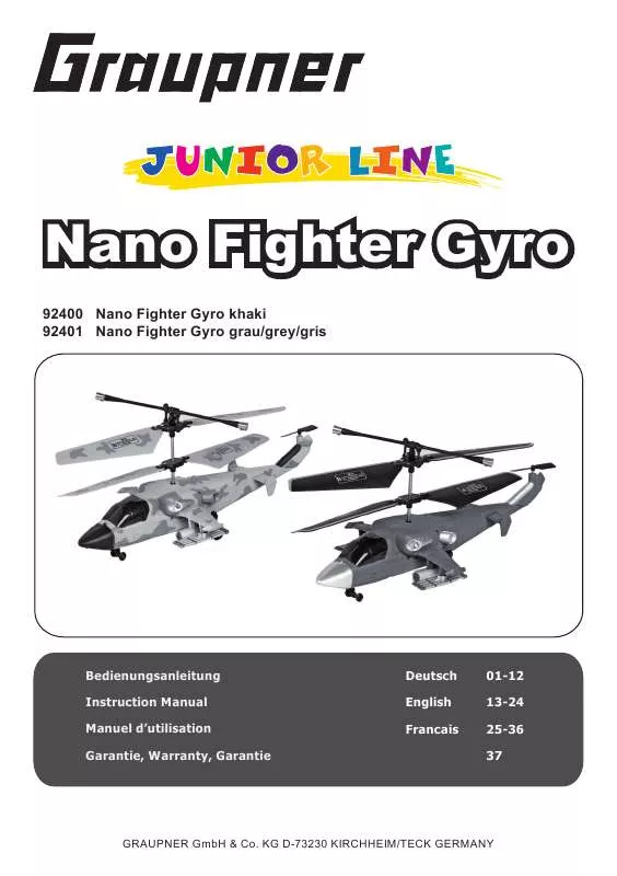 Mode d'emploi GRAUPNER NANO FIGHTER GYRO