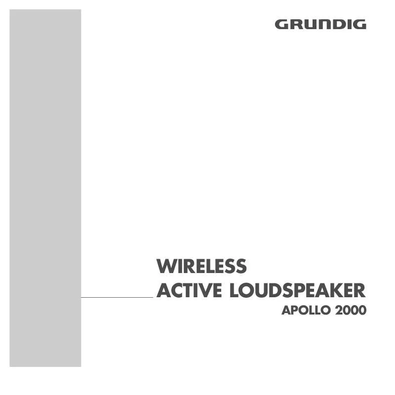 Mode d'emploi GRUNDIG APOLLO 2000