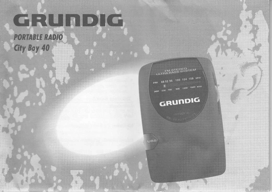 Mode d'emploi GRUNDIG CITY BOY 40