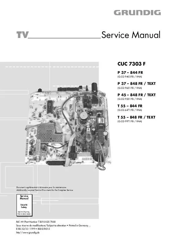 Mode d'emploi GRUNDIG CUC 7303 F