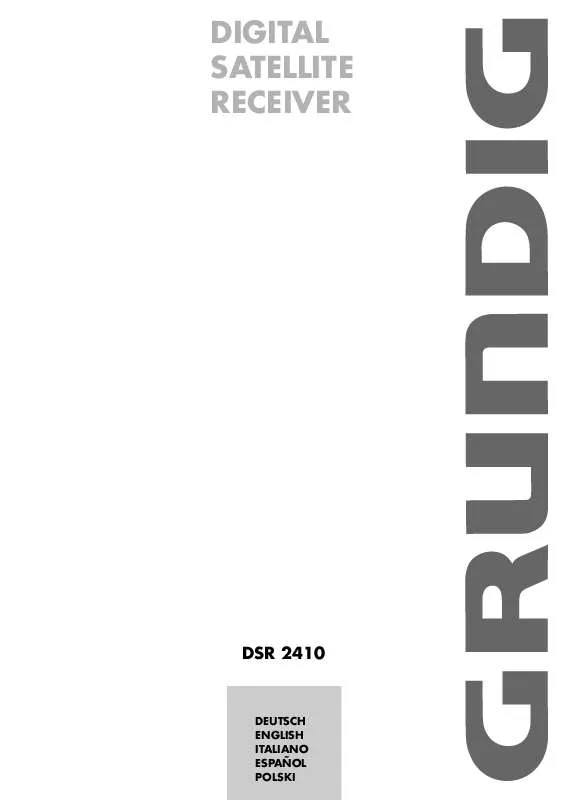 Mode d'emploi GRUNDIG DSR 2410