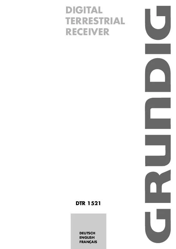 Mode d'emploi GRUNDIG DTR 1522