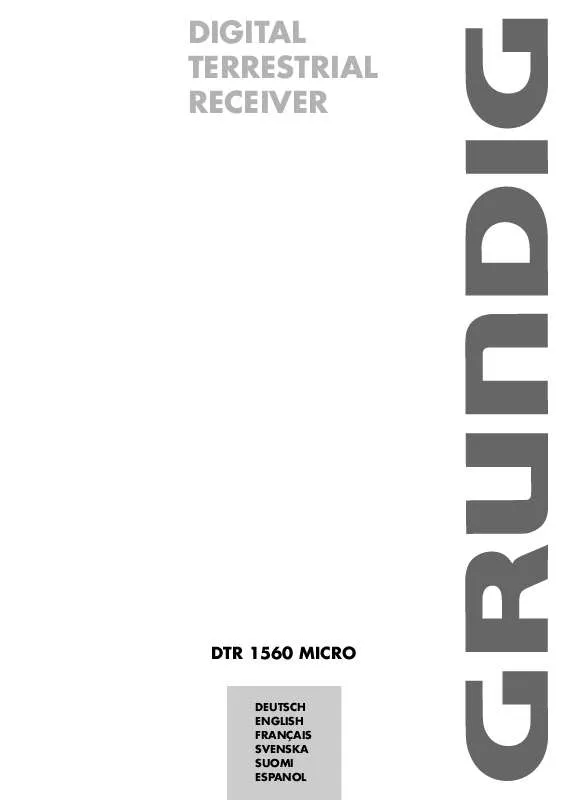 Mode d'emploi GRUNDIG DTR 1560 MICRO