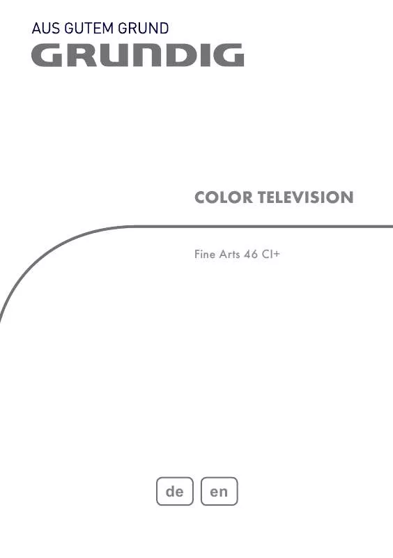 Mode d'emploi GRUNDIG FINE ARTS 46 CI