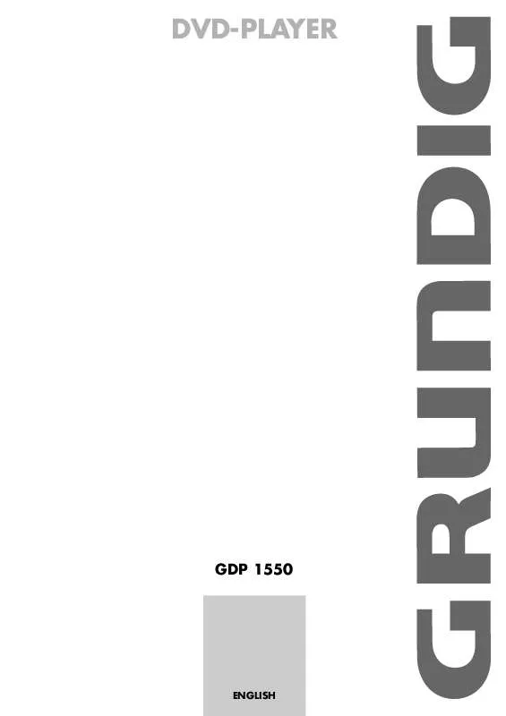 Mode d'emploi GRUNDIG GDP 1550