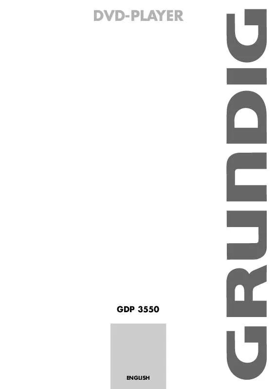 Mode d'emploi GRUNDIG GDP 3550