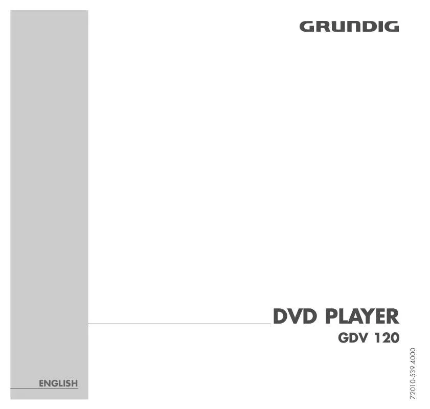 Mode d'emploi GRUNDIG GDV 120