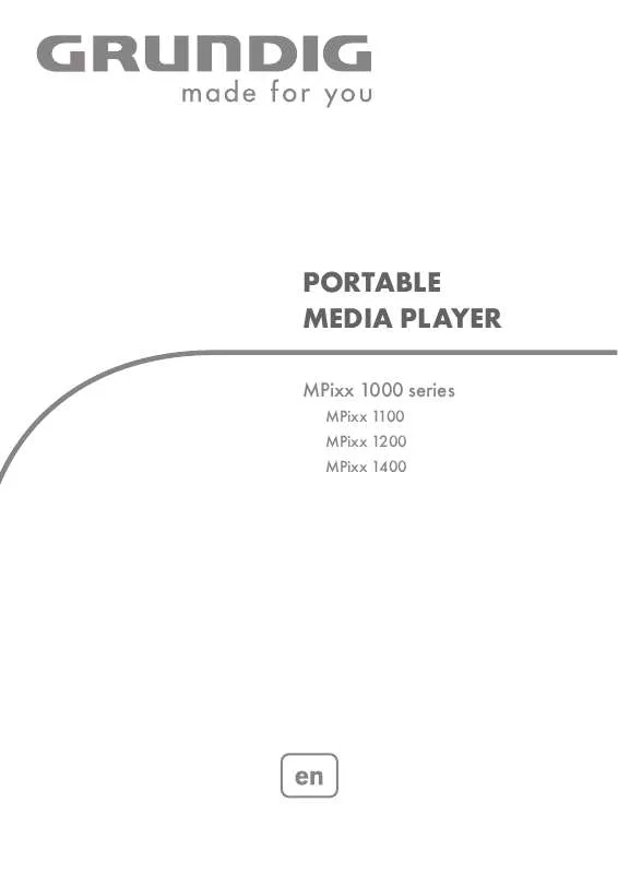 Mode d'emploi GRUNDIG MPIXX 1100