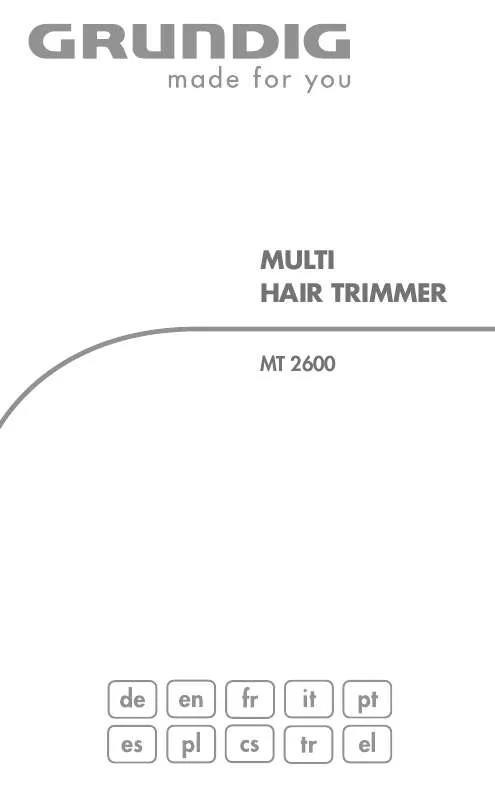 Mode d'emploi GRUNDIG MT 2600 MULTIHAARTRIMMER, B, INKL. B