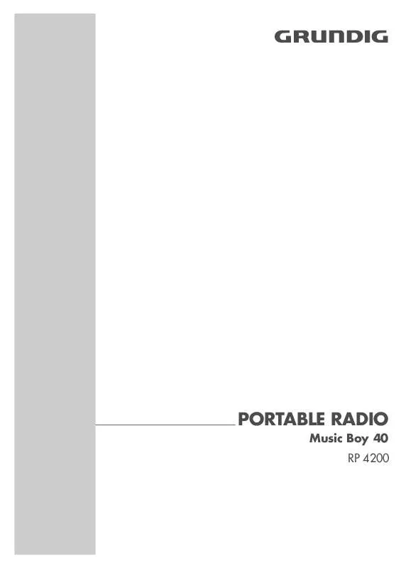 Mode d'emploi GRUNDIG MUSIC BOY 40 RP 4200