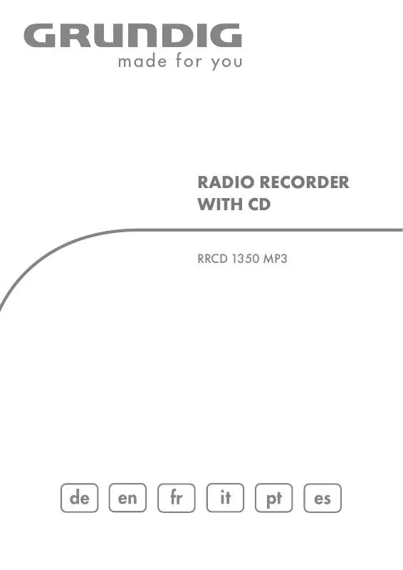 Mode d'emploi GRUNDIG RRCD 1350 MP3