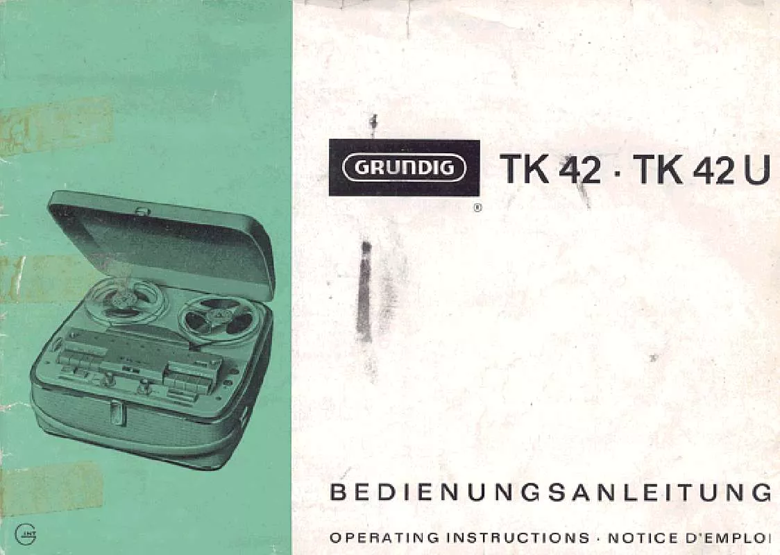 Mode d'emploi GRUNDIG TK 42 U